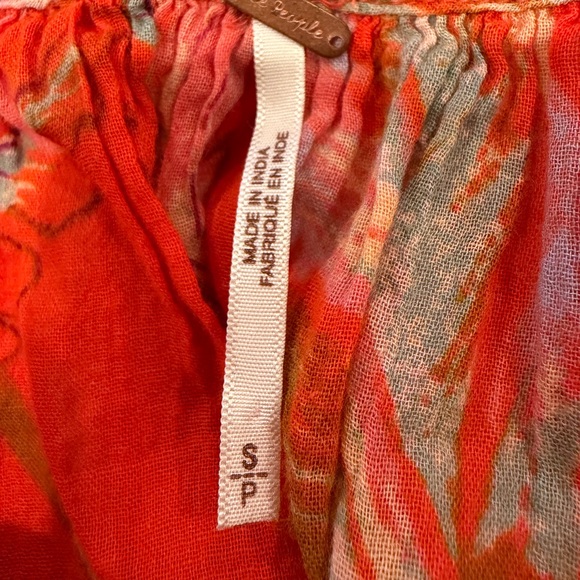 Free People 100 degree printed mini dress - tropical size SMALL - Picture 2 of 5